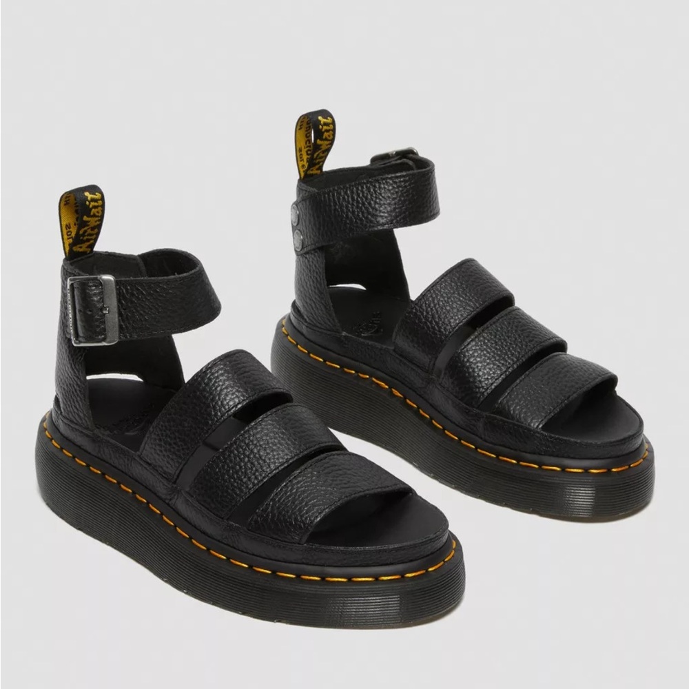DR MARTENS • Clarissa II Leather Platform Sandals, 7
